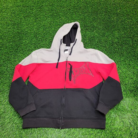TapOut Hoodie XL 23x25 Colorblock Black Red Gray - Picture 1 of 15